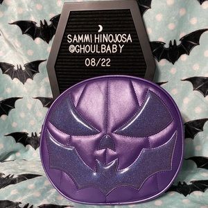 Love Pain and Stitches Purple Glitter Mean Face